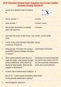 ACS Chemistry General Exam Questions And Correct Verified &NewLine;Answers&sol; Already Graded A&plus; 