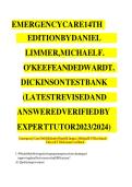 Test Bank Emergency Care 14th Edition Limmer O&rsquo;Keefe Dickinson&comma; EMT test bank PDF&NewLine;