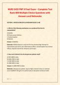 NURS 5433 FNP II Final Exam &ndash; Complete Test &NewLine;Bank 400 Multiple Choice Questions with &NewLine;Answers and Rationales