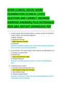 ASWB CLINICAL SOCIAL WORK &NewLine;EXAMINATION &lpar;CLINICAL LEVEL&rpar; &NewLine;QUESTION AND CORRECT ANSWERS &NewLine;&lpar;VERIFIED ANSWERS&rpar; PLUS RATIONALES &NewLine;2026 Q&A INSTANT DOWNLOAD PDF 