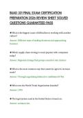 BUAD 331 FINAL EXAM CERTIFICATION&NewLine;PREPARATION 2026 REVIEW SHEET SOLVED&NewLine;QUESTIONS GUARANTEED PASS
