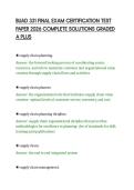 BUAD 331 FINAL EXAM CERTIFICATION TEST&NewLine;PAPER 2026 COMPLETE SOLUTIONS GRADED&NewLine;A PLUS&NewLine;