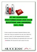 ATI RN Leadership Proctored Exam 2026 &ndash; Exam Questions and Answers &ndash; Nursing Leadership Practice Exam