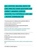 AWS CERTIFIED WELDING INSPECTOR &NewLine;&lpar;CWI&rpar; PRACTICE EXAM QUESTIONS AND &NewLine;CORRECT ANSWERS &lpar;VERIFIED &NewLine;ANSWERS&rpar; PLUS RATIONALES 2026 Q&A &NewLine;&vert; INSTANT DOWNLOAD PDF 