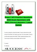 Exam 1 ATI Practice Questions 2026 &ndash; Latest Updated Questions with 100&percnt; Correct Answers &ndash; Nursing Practice Exam