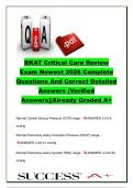 BKAT Critical Care Review Exam 2026 &ndash; Complete Questions and Correct Detailed Answers &ndash; Critical Care Nursing