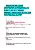 BICSI INSTALLER 1 &lpar;INST1&rpar; &NewLine;CERTIFICATION EXAM QUESTION AND &NewLine;CORRECT ANSWERS &lpar;VERIFIED &NewLine;ANSWERS&rpar; PLUS RATIONALES 2026 Q&A &NewLine;INSTANT DOWNLOAD PDF