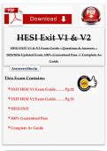 HESI Exit Exam V1 & V2 Guide 2025-2026 &vert; 160 Questions & Answers&NewLine;&NewLine;