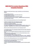 MCB 250 Pre-Lecture Questions With Complete Solutions
