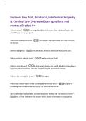 Business Law Tort&comma; Contracts&comma; Intellectual Property&NewLine;& Criminal Law Overview Exam questions and&NewLine;answers Graded A&plus;
