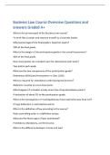 Business Law Course Overview Questions and&NewLine;answers Graded A&plus;