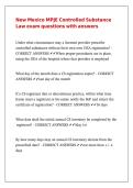 New Mexico MPJE Controlled Substance Law exam questions with answers