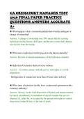 CA CREMATORY MANAGER TEST&NewLine;2026 FINAL PAPER PRACTICE&NewLine;QUESTIONS ANSWERS ACCURATE&NewLine;A&plus;