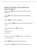 Business Law Chapter 1 Exam questions and&NewLine;answers Graded A&plus;