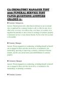 CA CREMATORY MANAGER TEST&NewLine;2026 FUNERAL SERVICE TEST&NewLine;PAPER QUESTIONS ANSWERS&NewLine;GRADED A&plus;&NewLine;