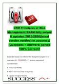 CRM Principles of Risk Management Exam 2025&ndash;2026 &ndash; Fully Solved Questions and Verified Answers &ndash; Risk Management