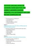 CERTIFIED DRILLING OPERATOR &NewLine;LICENSING EXAM QUESTION AND &NewLine;CORRECT ANSWERS &lpar;VERIFIED &NewLine;ANSWERS&rpar; PLUS RATIONALES 2026 Q&A &NewLine;INSTANT DOWNLOAD PDF 