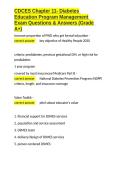 CDCES Chapter 11- Diabetes Education Program Management Exam Questions & Answers &lpar;Grade A&plus;&rpar;&period;docx&NewLine;&NewLine;