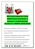 EPA Lead Inspector Exam 2026 &ndash; Latest Exam Questions and Verified Answers &ndash; Lead Inspection & Hazard Control