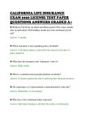 CALIFORNIA LIFE INSURANCE&NewLine;EXAM 2026 LICENSE TEST PAPER&NewLine;QUESTIONS ANSWERS GRADED A&plus;