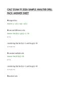 CALT EXAM 111 2026 SAMPLE ANALYSIS DRILL&NewLine;PACK ANSWER SHEET