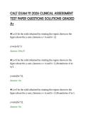CALT EXAM 111 2026 CLINICAL ASSESSMENT&NewLine;TEST PAPER QUESTIONS SOLUTIONS GRADED&NewLine;A&plus;