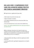 NSG 6005 WEEK 1 COMPREHENSIVE STUDY&NewLine;GUIDE 2026 ADVANCED NURSING PRACTICE&NewLine;AND CLINICAL MANAGEMENT PRINCIPLES