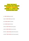 Chem 134 Exam 2 QUESTIONS AND VERIFIED CORRECT ANSWERS GRADED A&plus; -LATEST 2026-2027- 100- GUARANTEED PASS&period;docx&NewLine;&NewLine;