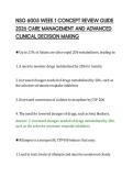 NSG 6005 WEEK 1 CONCEPT REVIEW GUIDE&NewLine;2026 CARE MANAGEMENT AND ADVANCED&NewLine;CLINICAL DECISION MAKING
