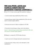 NSG 6005 WEEK 1 QUIZ 2026&NewLine;CLINICAL SCRIPT SOLVED&NewLine;QUESTIONS VERIFIED ANSWERS A&plus;