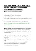 NSG 6005 WEEK 1 QUIZ 2026 FINAL&NewLine;PAPER PRACTICE QUESTIONS&NewLine;ANSWERS ACCURATE A&plus;