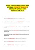 Chem 134 Test 2 QUESTIONS AND VERIFIED CORRECT ANSWERS GRADED A&plus; -LATEST 2026-2027- 100- GUARANTEED PASS&period;docx&NewLine;&NewLine;