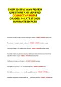 CHEM134 Final REVIEW QUESTIONS AND VERIFIED CORRECT ANSWERS GRADED A&plus; -LATEST 2026-2027- 100- GUARANTEED PASS&period;docx&NewLine;&NewLine;