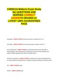 CHEM134 Midterm Exam Study Set QUESTIONS AND VERIFIED CORRECT ANSWERS GRADED A&plus; -LATEST 2026-2027- 100- GUARANTEED PASS&period;docx&NewLine;&NewLine;