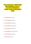 CHEM 134 LECTURE EXAM 1&semi;CHEM134 Midterm Exam Study Set &semi;Chem 134 Test &num;2 Ch&colon;14 &lpar;Chemical Kinetics&rpar;&semi;&lpar;Chemical Equilibrium&rpar; &semi;chem 134 exam 1 chapters 1-3 QUESTIONS AND VERIFIED CORRECT ANSWERS GRADED A&plus; -LATEST 2026-2027- 100- GUARANTEED PASS&period;docx