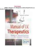 Test Bank Phillips&rsquo;s Manual of I&period;V&period; Therapeutics Evidence-Based Practice for Infusion Therapy 7th Edition Exam Questions and Verified Answers&NewLine;