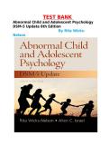 Test Bank Abnormal Child and Adolescent Psychology DSM-5 Update 8th Edition by Rita Wicks-Nelson Exam Questions and Verified Answers