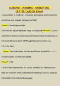 HubSpot Inbound Marketing Certification Exam Questions & Answers 2026 Updated &vert; Study Guide &lpar;Verified Answers&rpar;