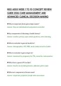 NSG 6005 WEEK 1 TO 10 CONCEPT REVIEW&NewLine;GUIDE 2026 CARE MANAGEMENT AND&NewLine;ADVANCED CLINICAL DECISION MAKING