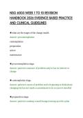 NSG 6005 WEEK 1 TO 10 REVISION&NewLine;HANDBOOK 2026 EVIDENCE BASED PRACTICE&NewLine;AND CLINICAL GUIDELINES