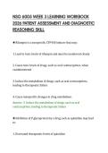 NSG 6005 WEEK 3 LEARNING WORKBOOK&NewLine;2026 PATIENT ASSESSMENT AND DIAGNOSTIC&NewLine;REASONING SKILL