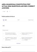 AEPA US&sol;ARIZONA CONSTITUTION TEST ACTUAL 2026 QUESTIONS AND 100&percnt; CORRECT ANSWERS
