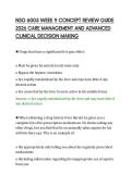 NSG 6005 WEEK 9 CONCEPT REVIEW GUIDE&NewLine;2026 CARE MANAGEMENT AND ADVANCED&NewLine;CLINICAL DECISION MAKING