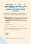 D115 WGU master set-Advanced Pathophysiology for the Advanced Practice Nurse &vert; 340&plus; Questions and Verified Answers &vert; 100&percnt; Correct &vert; Grade A &lpar;2026&sol;2027&rpar;&NewLine;&NewLine;