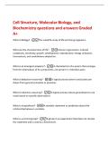 Cell Structure&comma; Molecular Biology&comma; and&NewLine;Biochemistry questions and answers Graded&NewLine;A&plus;