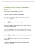 Cell&sol;Molecular Bio questions and answers&NewLine;graded A&plus;