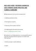 NSG 6005 WEEK 9 REVISION HANDBOOK&NewLine;2026 EVIDENCE BASED PRACTICE AND&NewLine;CLINICAL GUIDELINES