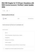 RSM 100 Chapter 16&comma; 17&comma; 18 Exam &vert; Questions with&NewLine;100&percnt; Correct Answers &vert; Verified &vert; Latest Update&NewLine;2026