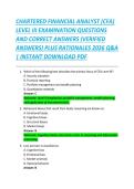 CHARTERED FINANCIAL ANALYST &lpar;CFA&rpar; &NewLine;LEVEL III EXAMINATION QUESTIONS &NewLine;AND CORRECT ANSWERS &lpar;VERIFIED &NewLine;ANSWERS&rpar; PLUS RATIONALES 2026 Q&A &NewLine;&vert; INSTANT DOWNLOAD PDF
