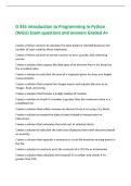 D 335 Introduction to Programming in Python&NewLine;&lpar;WGU&rpar; Exam questions and answers Graded A&plus;